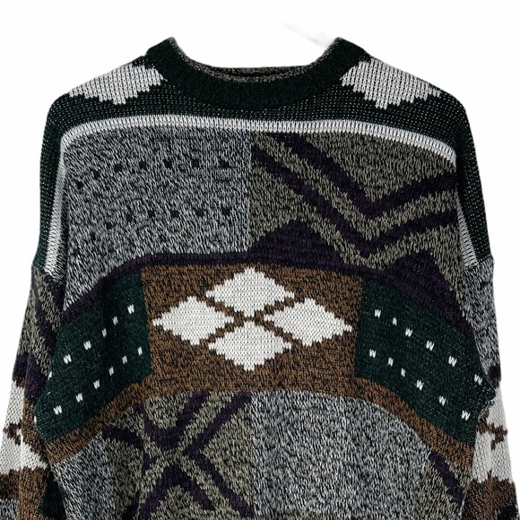 Sold🥀 Vintage Grandpa Dad Pullover Chunky Knit Sweater - Picture 3 of 8